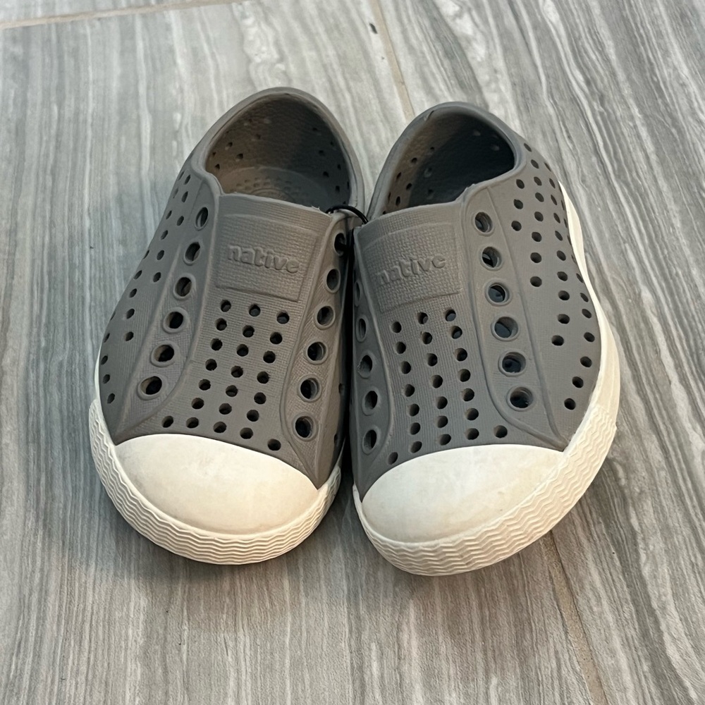 Native Charcoal Perforated Slip-Ons